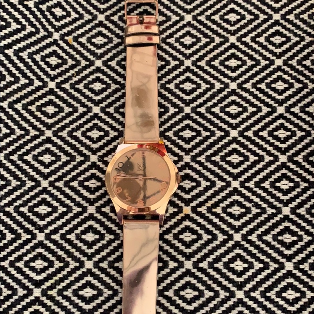 Rose gold chrome watch